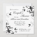 Search for black and white shower wedding invitations Swirls