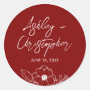 Search for ruby wedding stickers Botanical