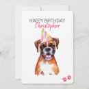 Search for boxer dog birthday cards Watercolor