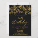 Search for black and gold 50th birthday invitations Stylish