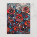 Recherche de peintures de pavot cartes postales Rouge
