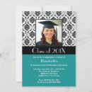 Search for damask graduation invitations Black