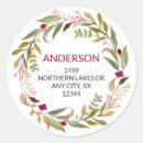 Search for rustic floral wreath stickers Return address