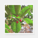 Search for holly leaves napkins Xmas