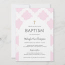 Recherche de rose et blanc baptême invitations Moderne