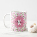Search for monogram pink flowers mugs Pattern