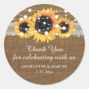 Search for rustic burlap and lace stickers Sunflower