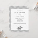 Search for grey and white baby shower invitations Elephant