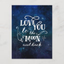 Search for love you to the moon and back postcards Night sky