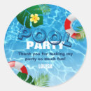 Search for pool party thank you stickers Tropical