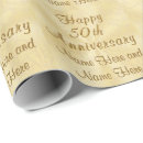 Search for happy wedding anniversary wrapping paper Golden