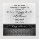 Search for damask square wedding invitations Black and white