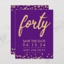Recherche de purple gold 40th birthday invitations Parties scintillant