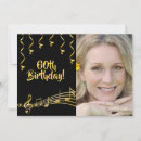 Search for music 60th birthday invitations Black