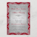 Search for red and silver bridal shower invitations Damask