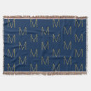 Search for navy and gold blankets Monogrammed