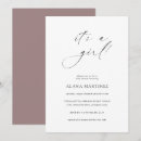 Recherche de minimal baby shower fille invitations C'est une fille