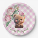 Search for teddy bear baby shower plates Gingham