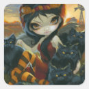 Search for autumn cat stickers Black