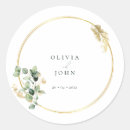 Search for rustic green wedding stickers Watercolor eucalyptus leaves