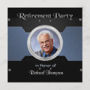 Search for blue metallic invitations Retirement