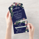 Search for navy blue watercolor invitations Foliage