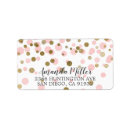 Search for pink confetti return address labels Baby shower