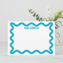 Search for blue border note cards Wavy
