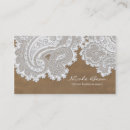 Recherche de mariage dentelle cartes visite Rustique