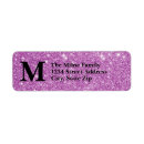 Search for purple glitter return address labels Modern