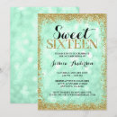 Search for mint sweet 16 invitations Sparkle