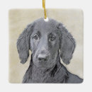 Search for flat coated retriever ornaments Black