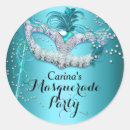 Search for elegant masquerade party stickers Teal
