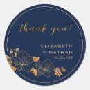 Search for thank you gold wedding stickers Navy blue