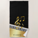 Search for music beach towels Black