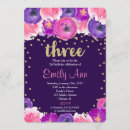 Recherche de troisième anniversaire invitations Violet