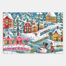 Search for winter scene wrapping paper Trees