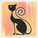 Search for vintage black cat stickers Elegant