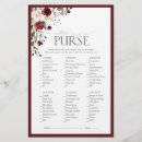 Search for burgundy floral bridal shower games What's in your purse