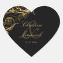 Search for black heart wedding stickers Vintage
