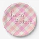 Search for pink plaid plates Watercolor
