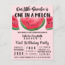 Search for one in a melon birthday invitations Blush pink