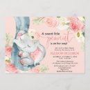 Search for floral elephant baby shower invitations Blush pink