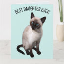 Search for funny daughter birthday cards Cat