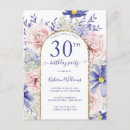 Search for 30th birthday invite postcards Floral