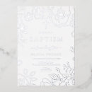 Recherche de argenté baptême invitations Feuille d'argent