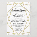 Search for geometric rehearsal dinner invitations Gold