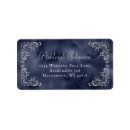 Search for navy blue and silver return address labels Vintage