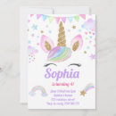 Search for pastel rainbow birthday invitations Unicorn