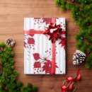Search for red and white poinsettias wrapping paper Floral